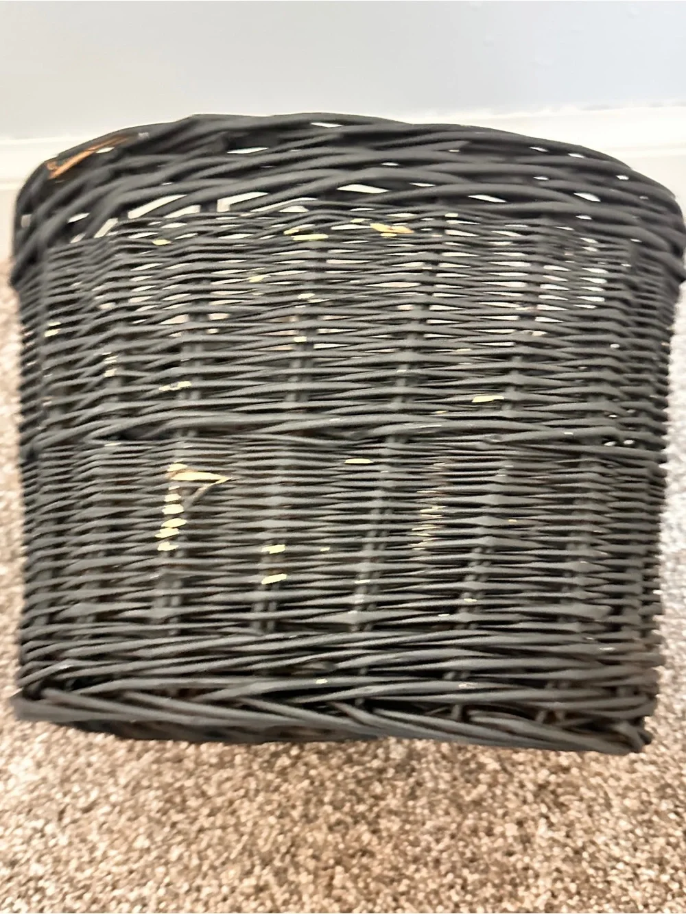 Wicker oval shaped painted basket